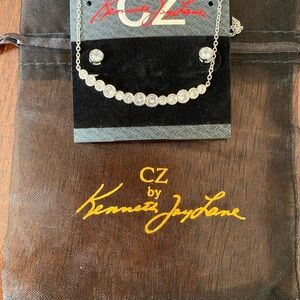 CZ Kenneth Jay Lane Necklace and Stud set